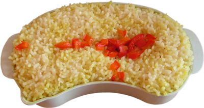 ry� risotto gotowany na parze z bulionem warzywnym i papryk�